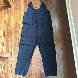 Elizabeth Suzann Clyde Jumpsuit in Black Linen,  XS